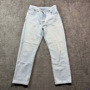 Levi's 501 Straight Leg Jeans Unisex 30 Light Wash Blue Vintage 90s Button Fly
